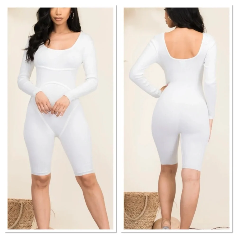 Immodel Women’s One Piece Shortie Sz S Cotton Blend White